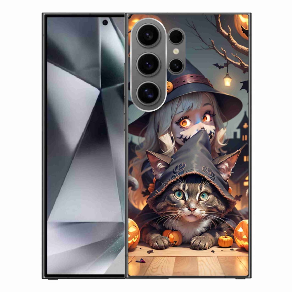Gélový kryt mmCase na Samsung Galaxy S24 Ultra - čarodejnica s mačkou