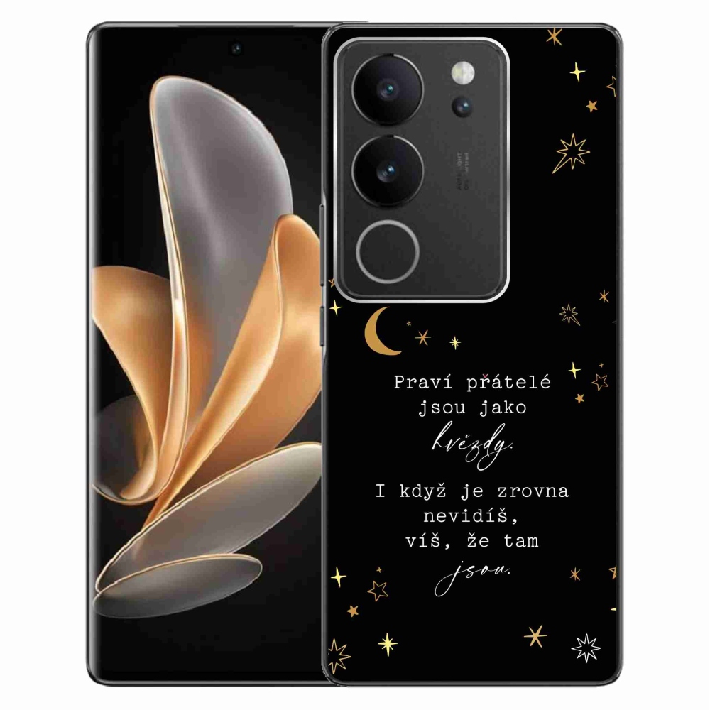 Gélový kryt mmCase na Vivo V29 5G - citát 6 čierne pozadie