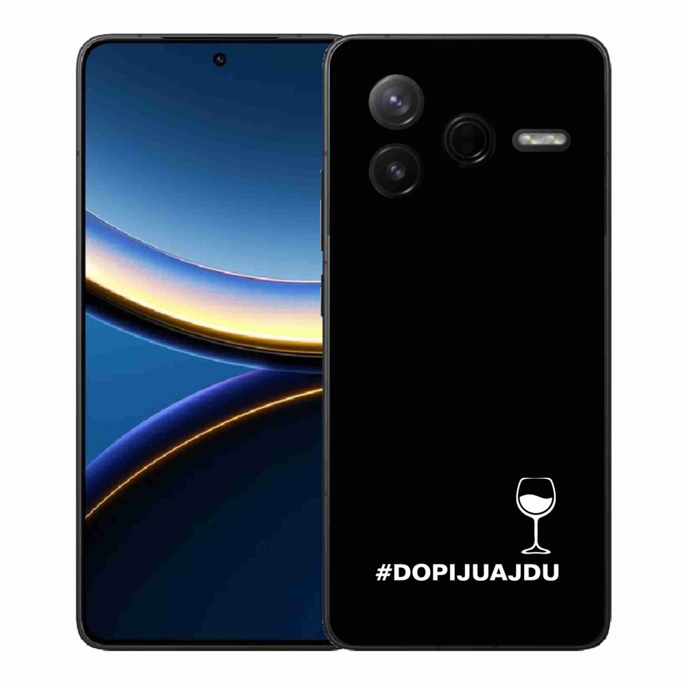 Gélový kryt mmCase na Xiaomi Poco F7 Pro - vínny motív čierne pozadie