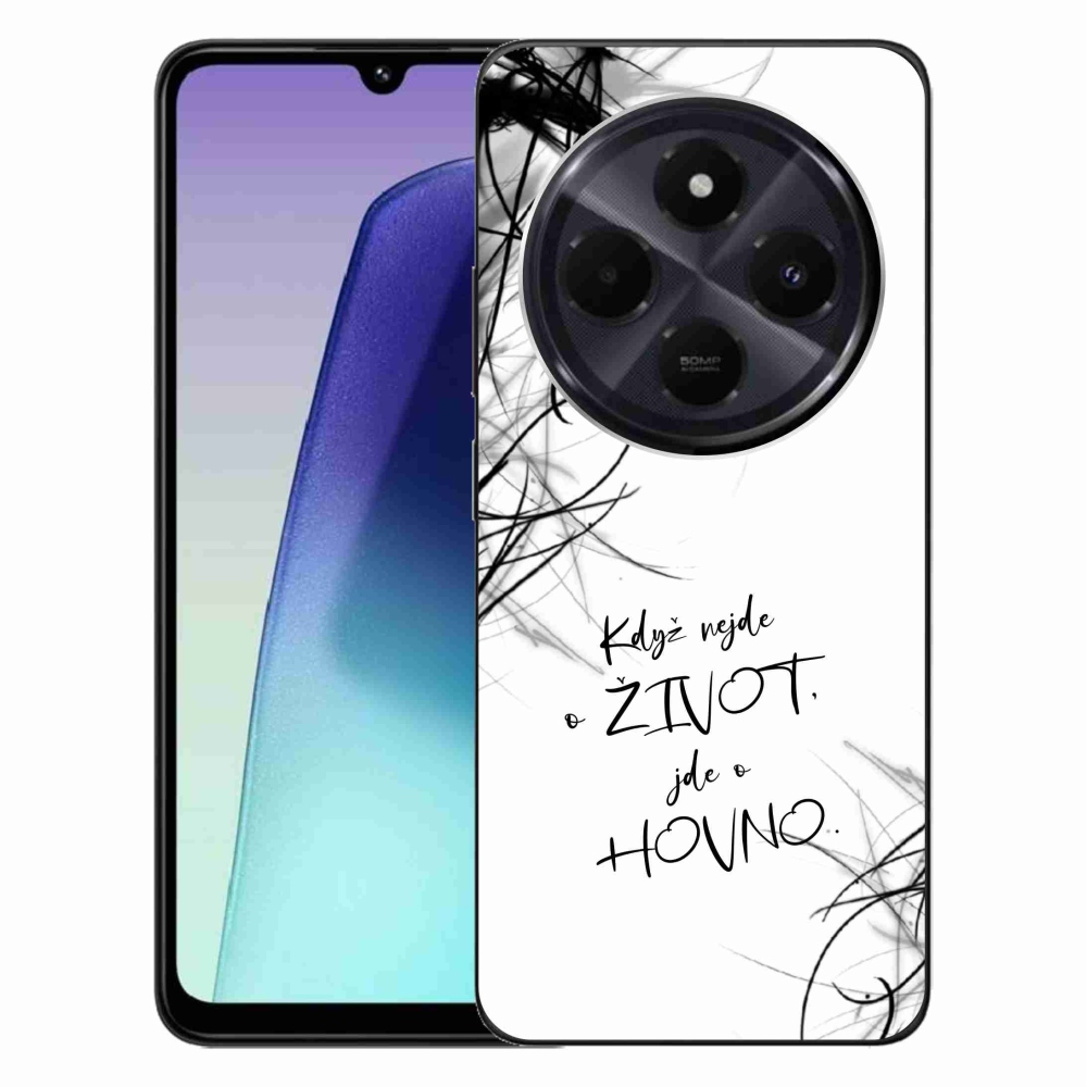 Gélový kryt mmCase na Xiaomi Redmi 14C/Poco C75 - vtipný text 16 biele pozadie
