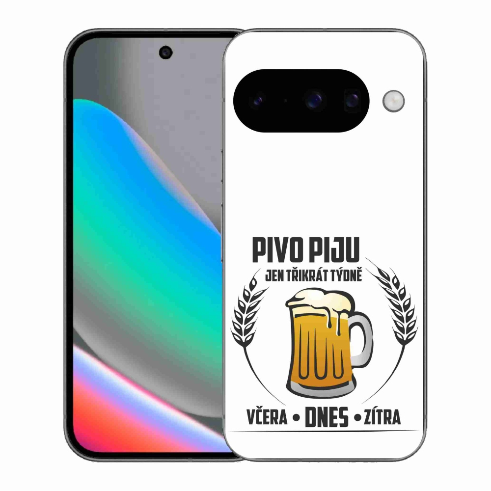 Gélový kryt mmCase na Google Pixel 10 - pivný motív biele pozadie