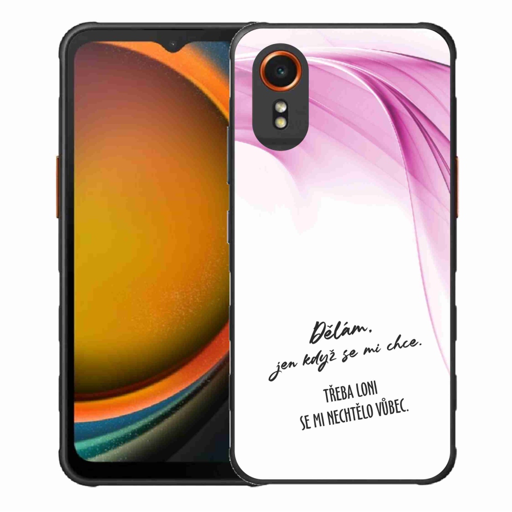 Gélový kryt mmCase na Samsung Galaxy Xcover 7 - vtipný text 12 biele pozadie