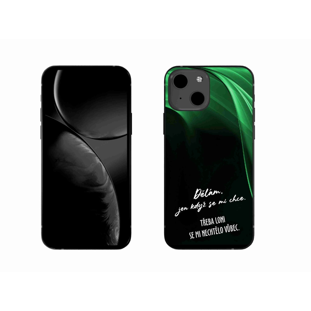 Gélový kryt mmCase na iPhone 13 6.1 - vtipný text 12 čierne pozadie
