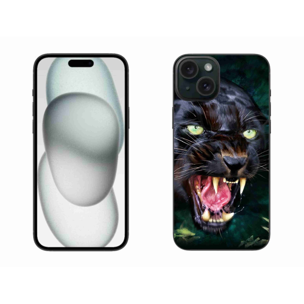 Gélový kryt mmCase na iPhone 15 Plus - rozzúrený čierny panter