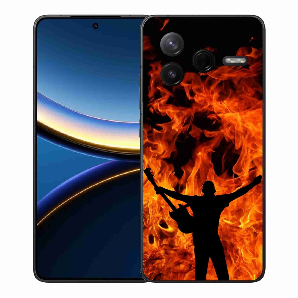 Gélový kryt mmCase na Xiaomi Poco F7 Pro - muzikant a oheň