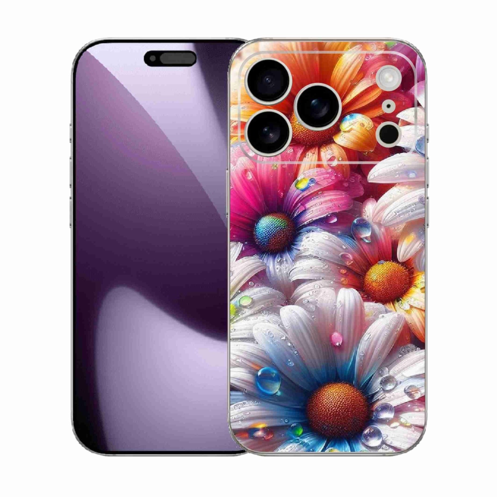 Gélový kryt mmCase na iPhone 17 Pro - farebné margaréty