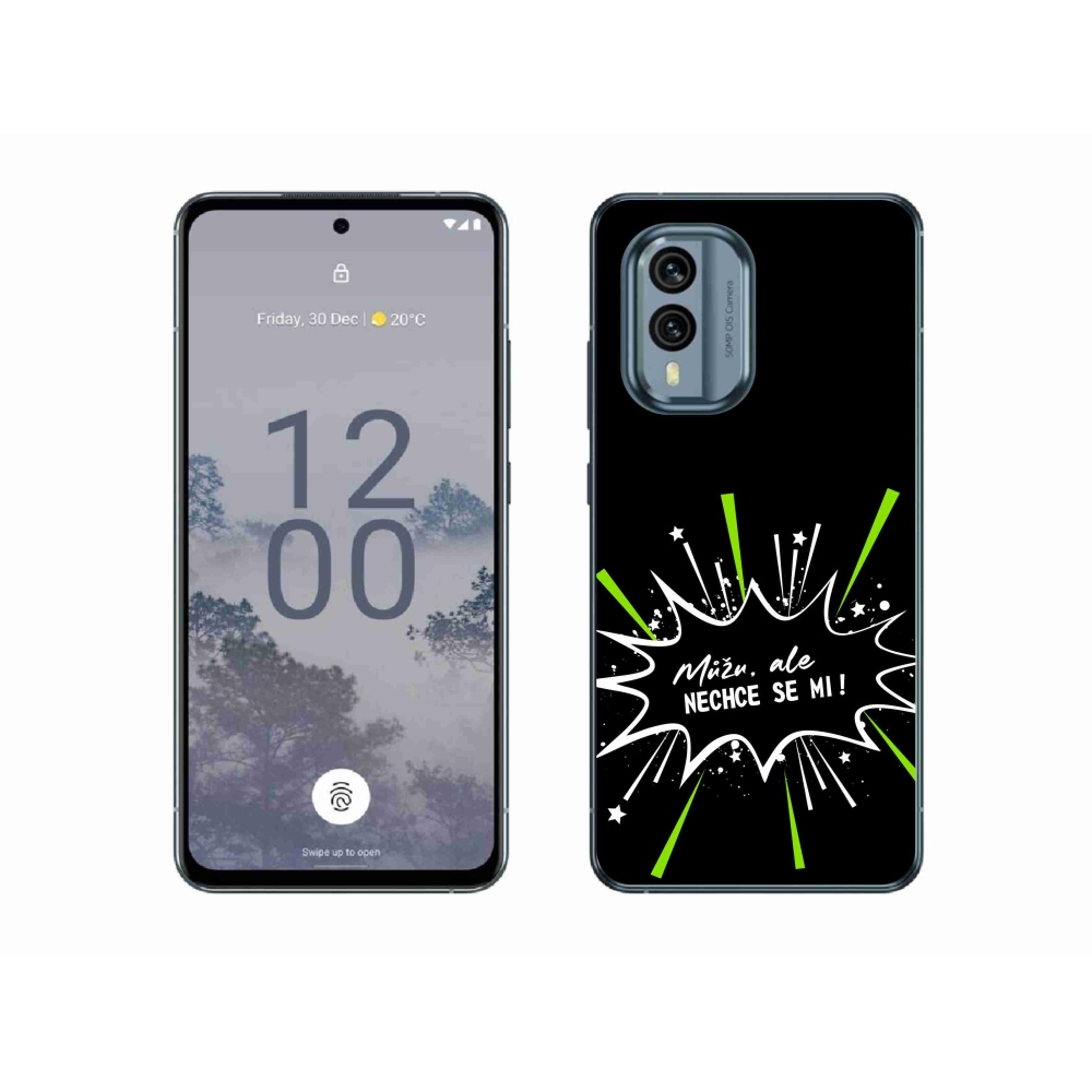 Gélový kryt mmCase na Nokia X30 5G - vtipný text 11 čierne pozadie
