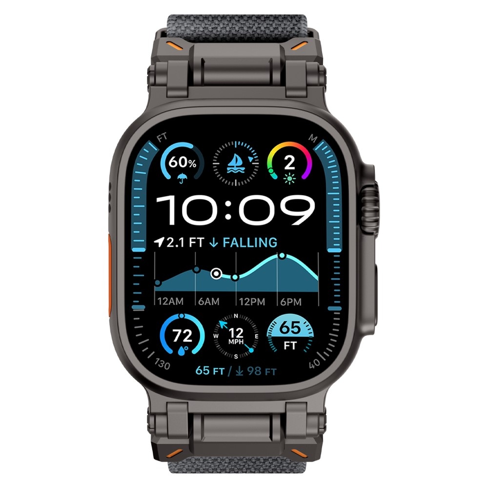 Metal nylonový remienok na Apple Watch Ultra/Ultra 2 49mm/SE/SE 2022/2023 44mm/10 46mm/9/8/7 45mm/6/5/4 44mm/3/2/1 42 mm - sivý