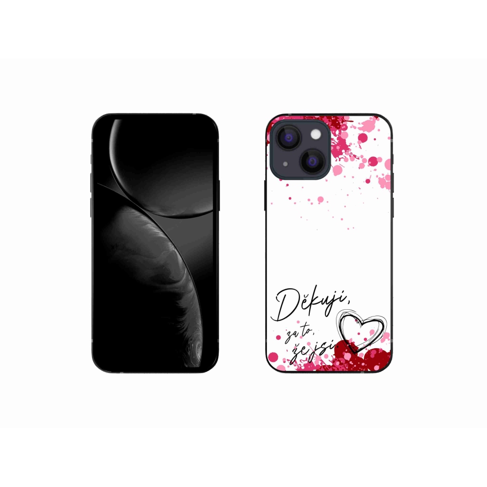 Gélový kryt mmCase na iPhone 13 mini 5.4 - zamilovaný text 2 biele pozadie