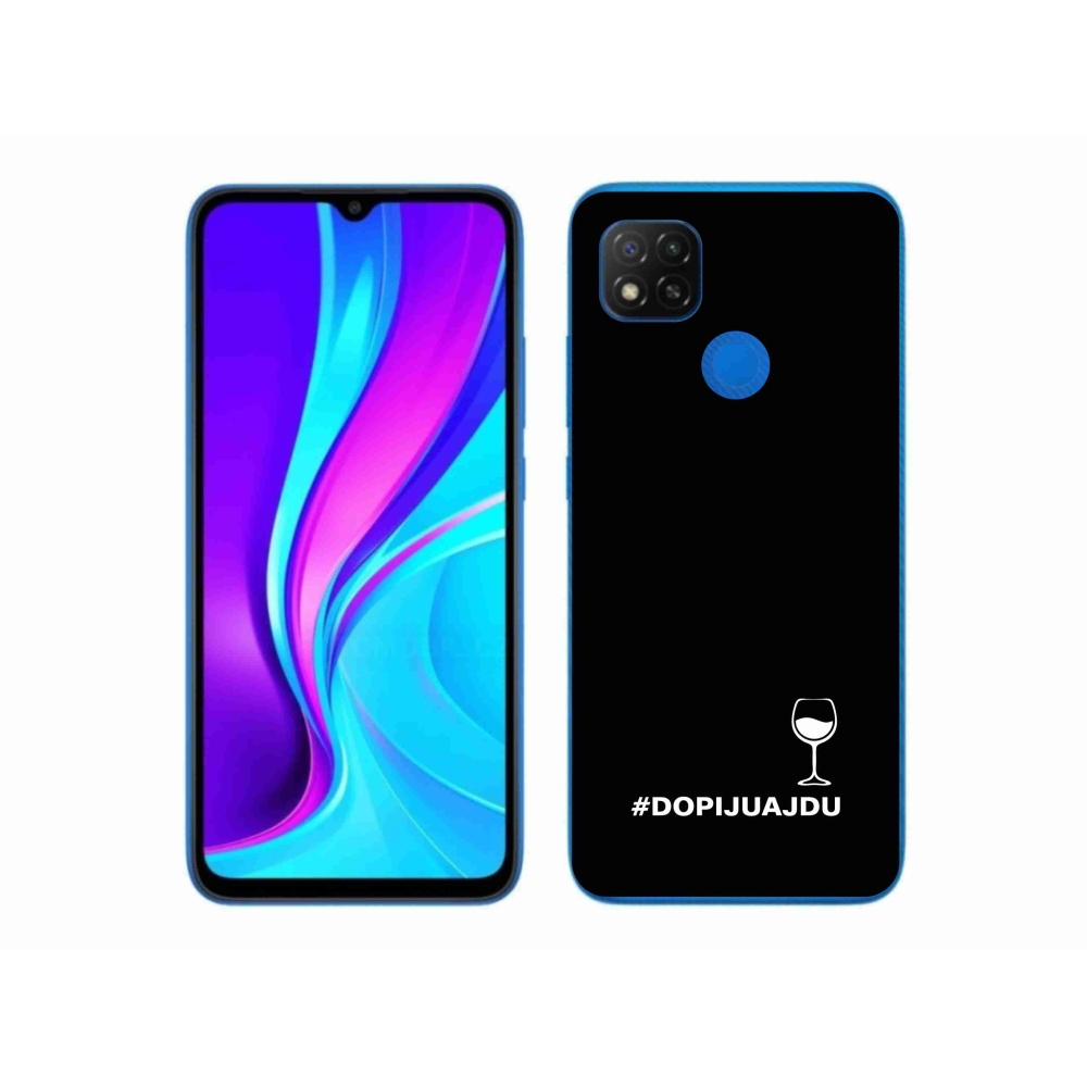 Gélový kryt mmCase na Xiaomi Redmi 9C - vínny motív čierne pozadie