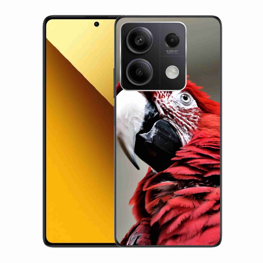 Gélový obal mmCase na Xiaomi Redmi Note 13 5G - papagáj ara červený