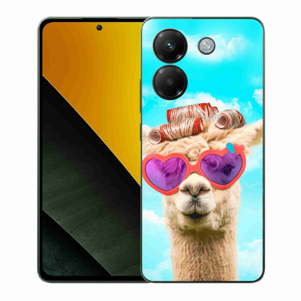 Gélový kryt mmCase na Xiaomi Poco M7 Pro 5G - lama s okuliarmi