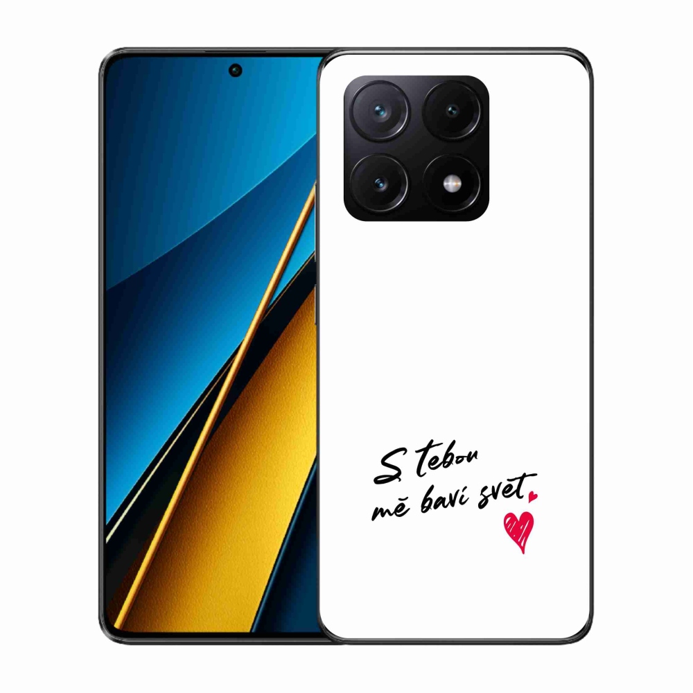 Gélový kryt mmCase na Xiaomi Poco X6 Pro 5G - zamilovaný text 1 biele pozadie