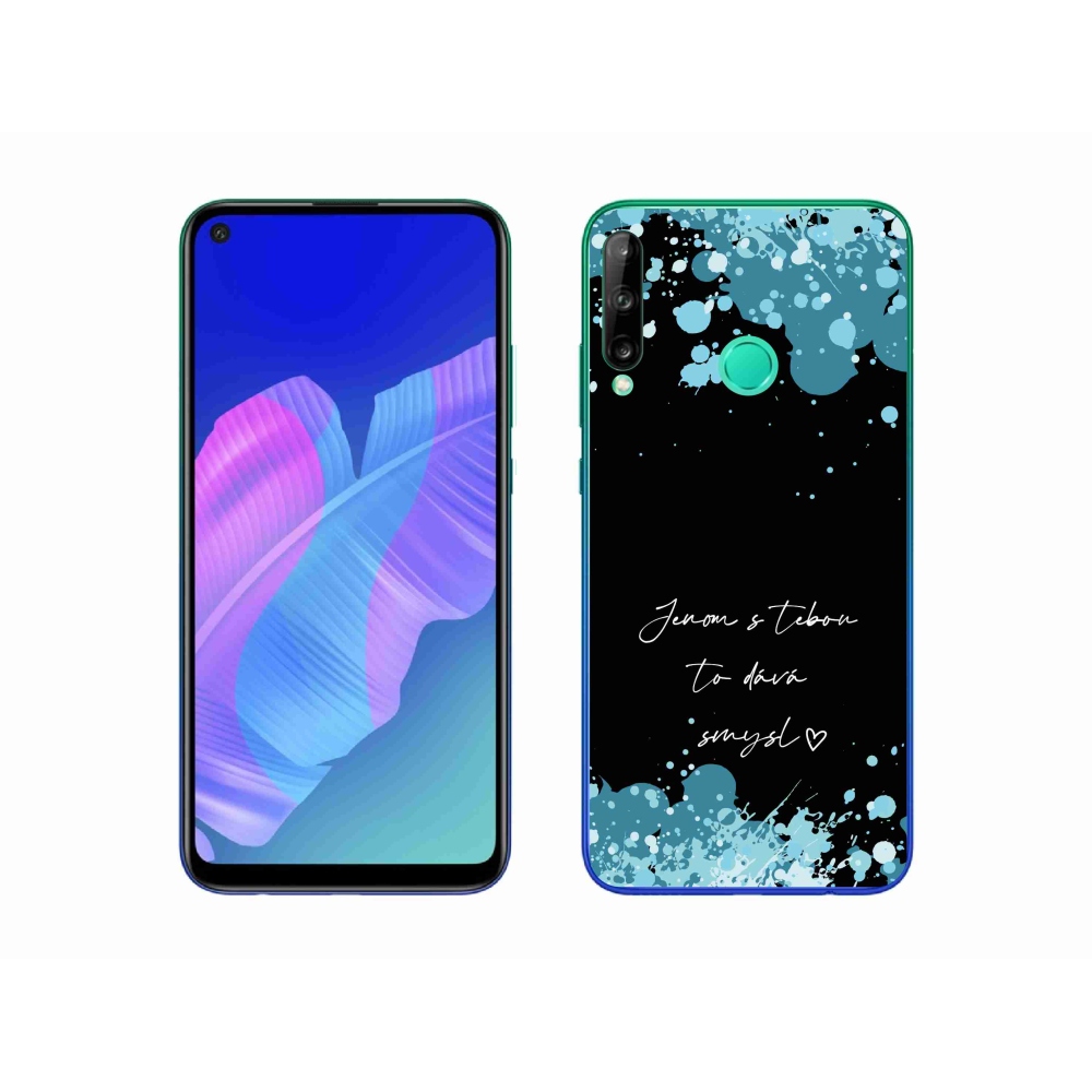 Gélový kryt mmCase na Huawei P40 Lite E - zamilovaný text čierne pozadie