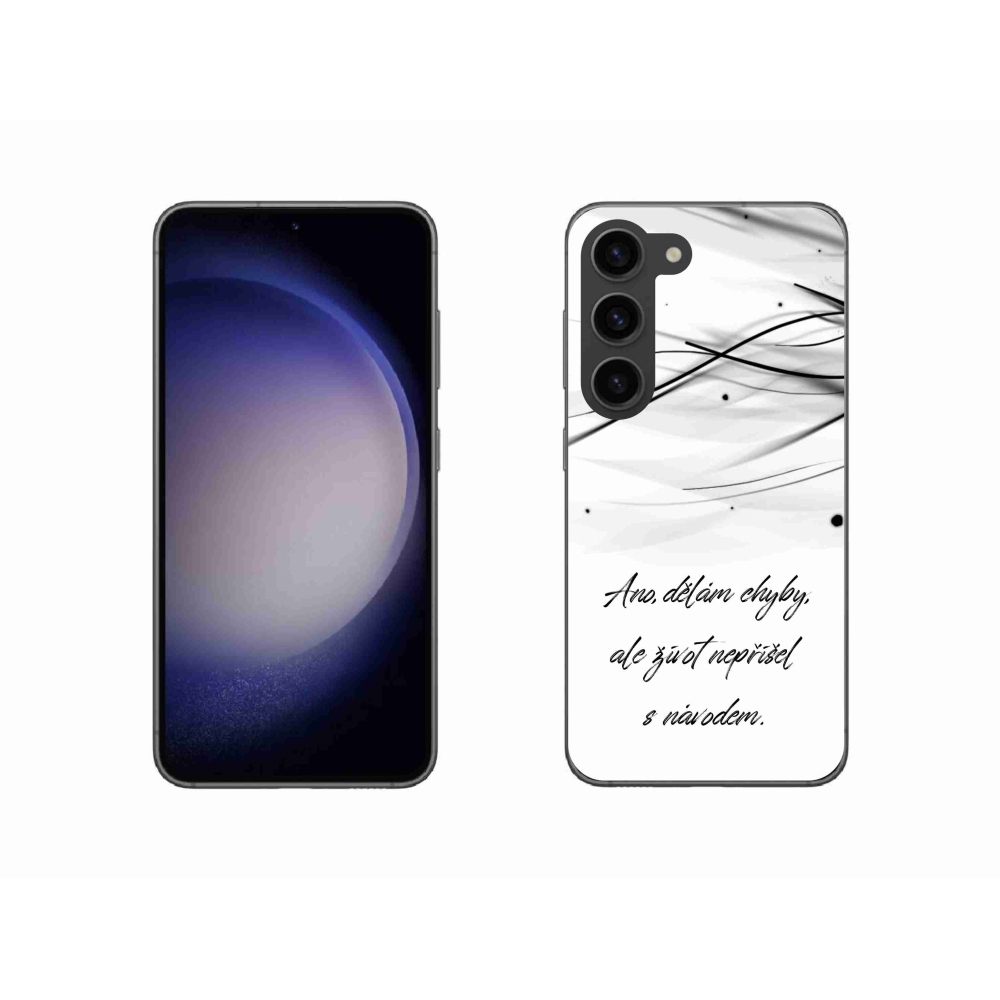 Gélový kryt mmCase na Samsung Galaxy S23 5G - citát biele pozadie