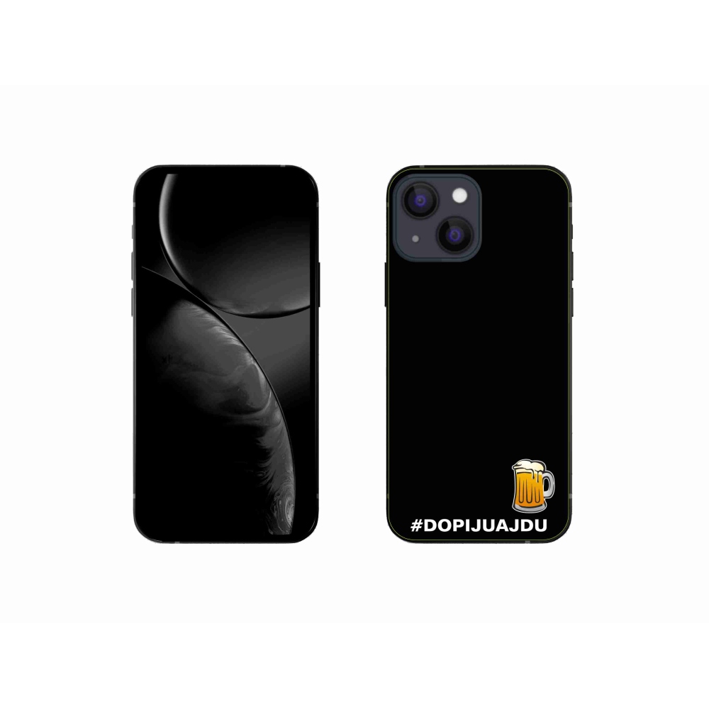 Gélový kryt mmCase na iPhone 13 mini 5.4 - pivný motív 1 čierne pozadie