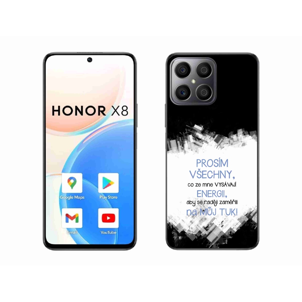 Gélový kryt mmCase na Honor X8 4G - vtipný text 1 modrý
