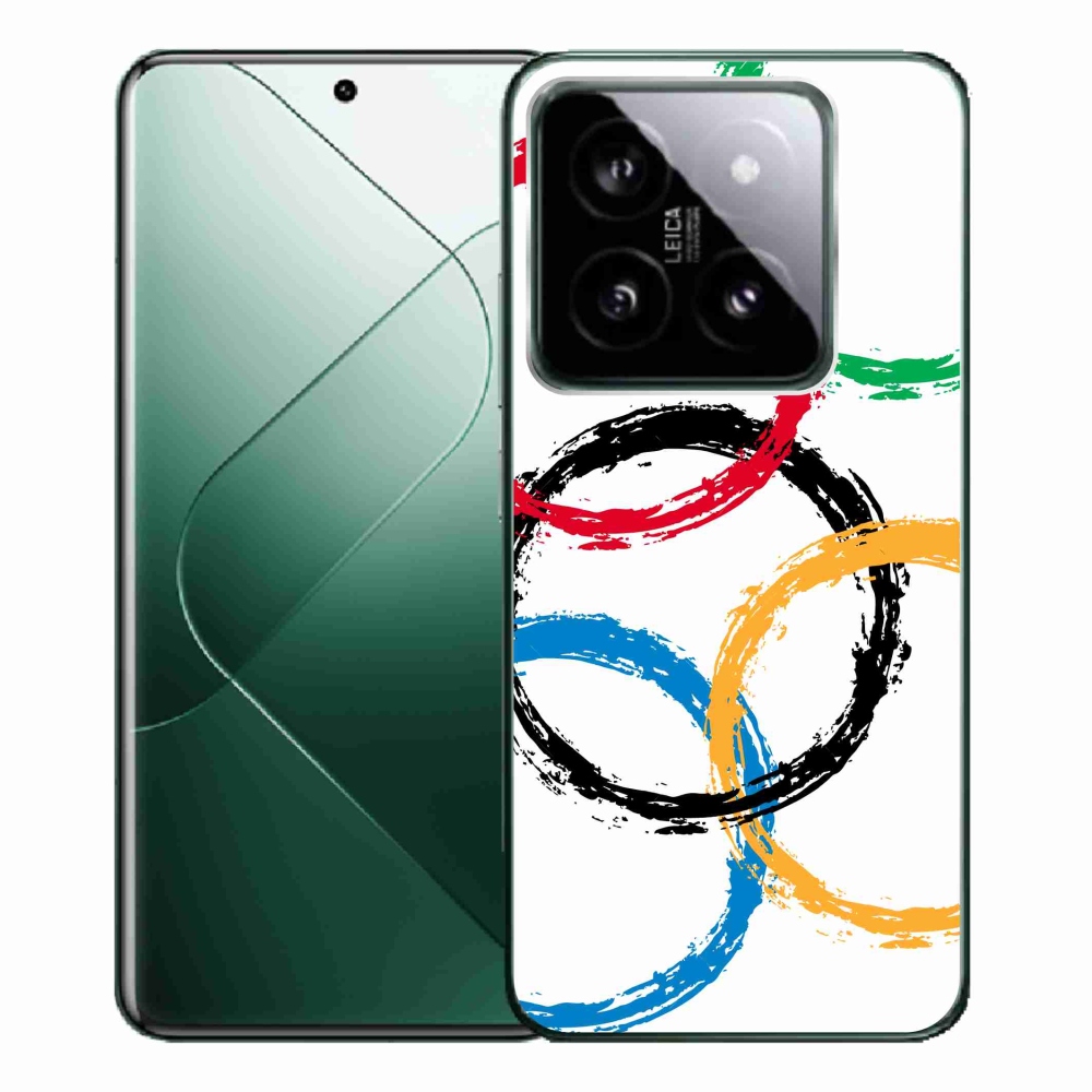 Gélový kryt mmCase na Xiaomi 14 Pro - olympijské kruhy biele pozadie