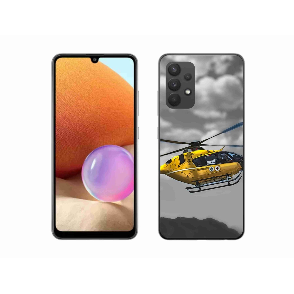 Gélový kryt mmCase na Samsung Galaxy A32 4G - žltá helikoptéra