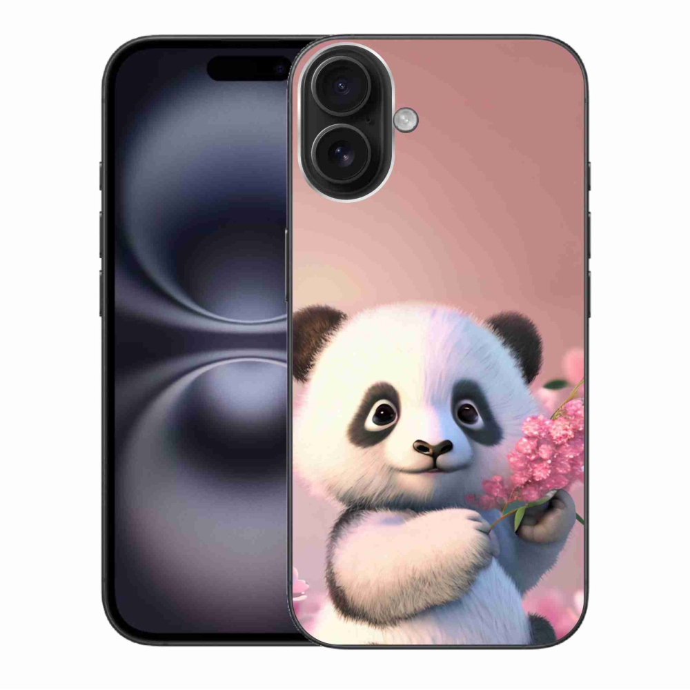 Gélový kryt mmCase na iPhone 16 Plus - roztomilá panda