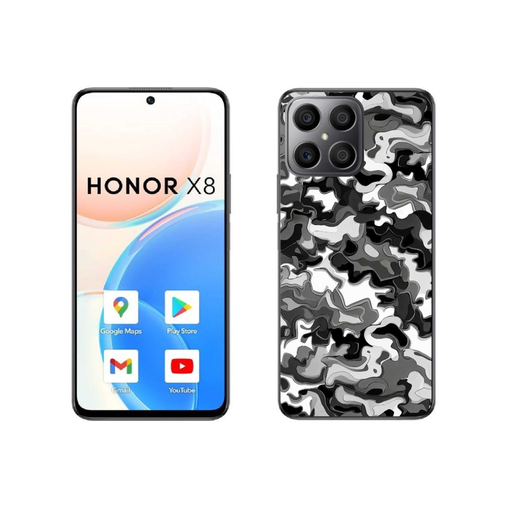 Gélový kryt mmCase na Honor X8 4G - maskáčový vzor 3