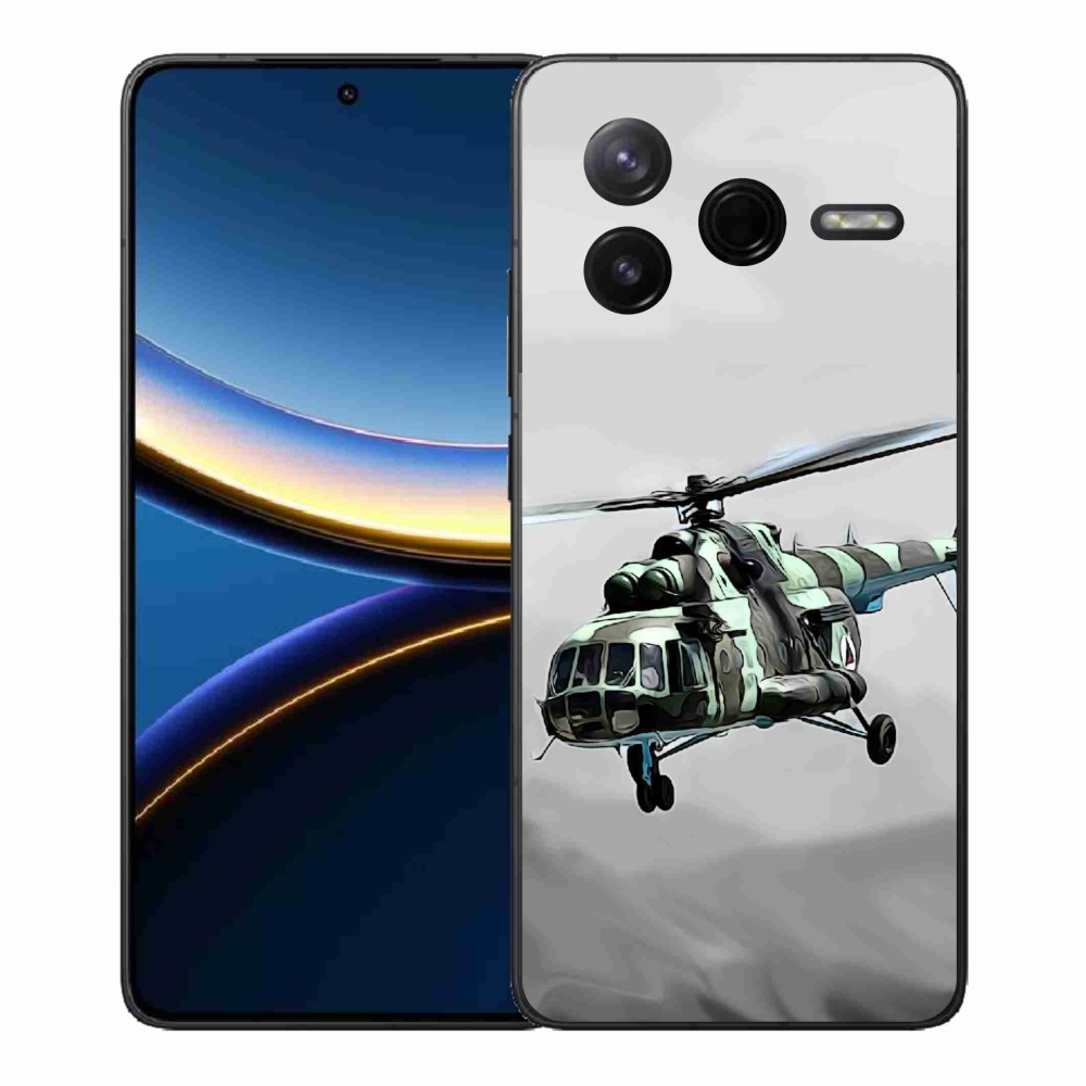 Gélový kryt mmCase na Xiaomi Poco F7 Pro - vojenský vrtuľník