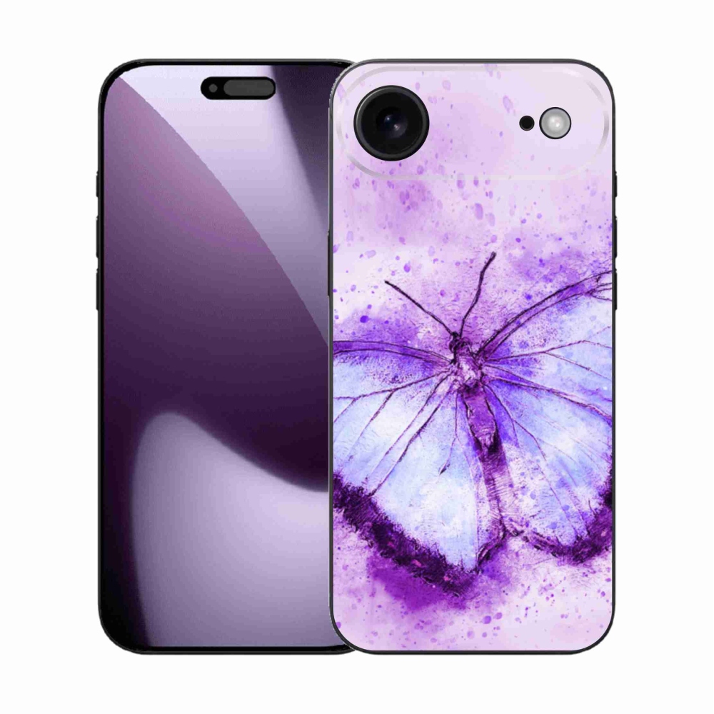 Gélový kryt mmCase na iPhone 17 Air - fialový motýľ
