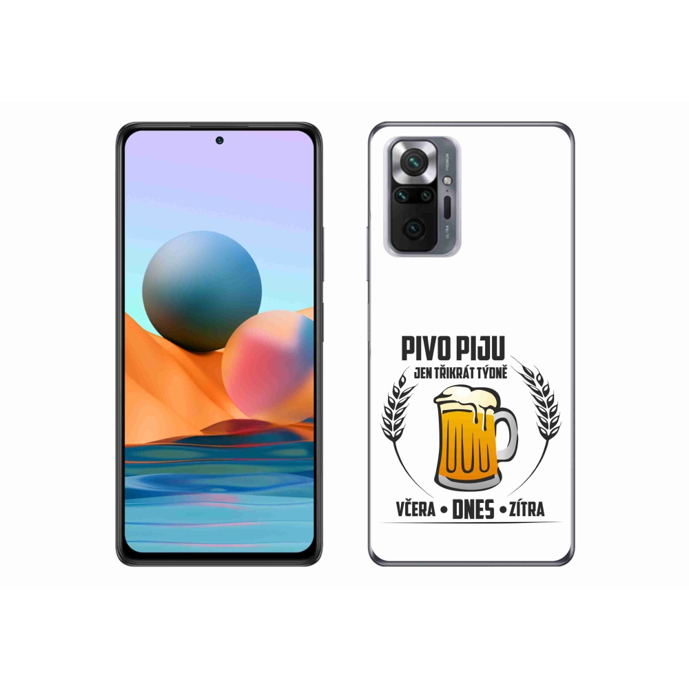 Gélový kryt mmCase na Xiaomi Redmi Note 10 Pro - pivný motív biele pozadie