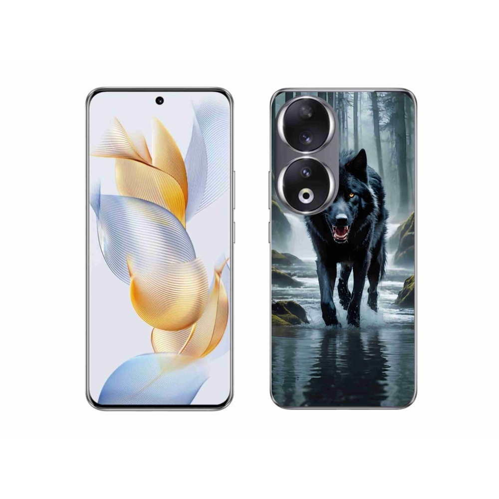 Gélový kryt mmCase na Honor 90 - čierny vlk