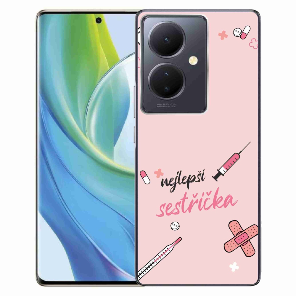 Gélový kryt mmCase na Vivo V29 Lite 5G - najlepšia sestrička ružové pozadie