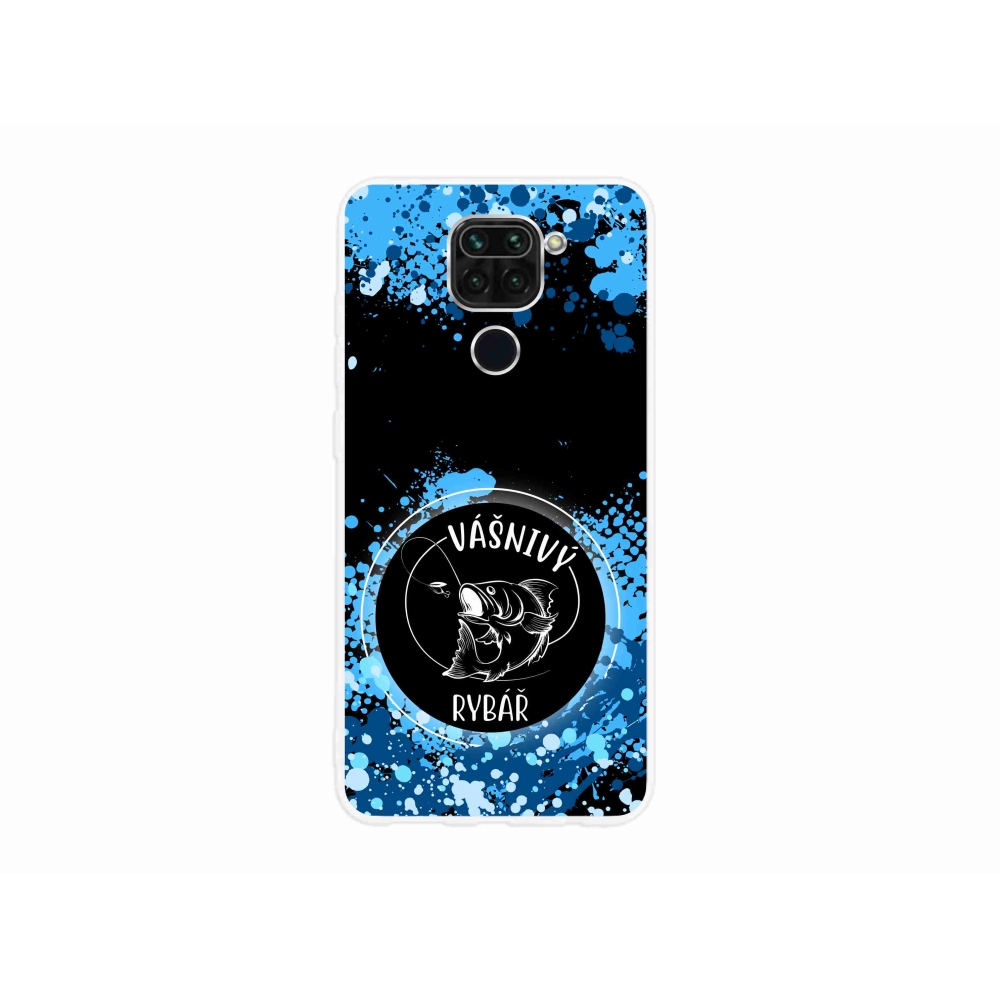Gélový kryt mmCase na Xiaomi Redmi Note 9 - vášnivý rybár čierne pozadie