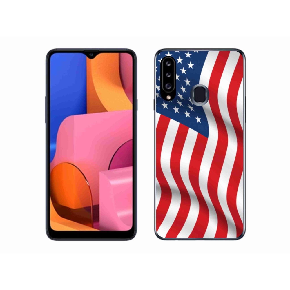 Gélový kryt mmCase na mobil Samsung Galaxy A20s - USA vlajka