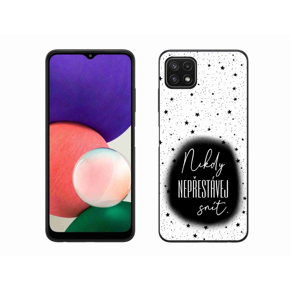 Gélový kryt mmCase na Samsung Galaxy A22 5G - citát 1 čiernobiele pozadie
