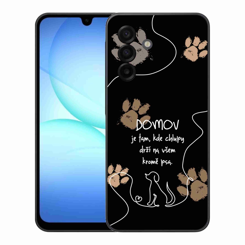 Gélový kryt mmCase na Samsung Galaxy A17 4G/5G - psí motív čierne pozadie