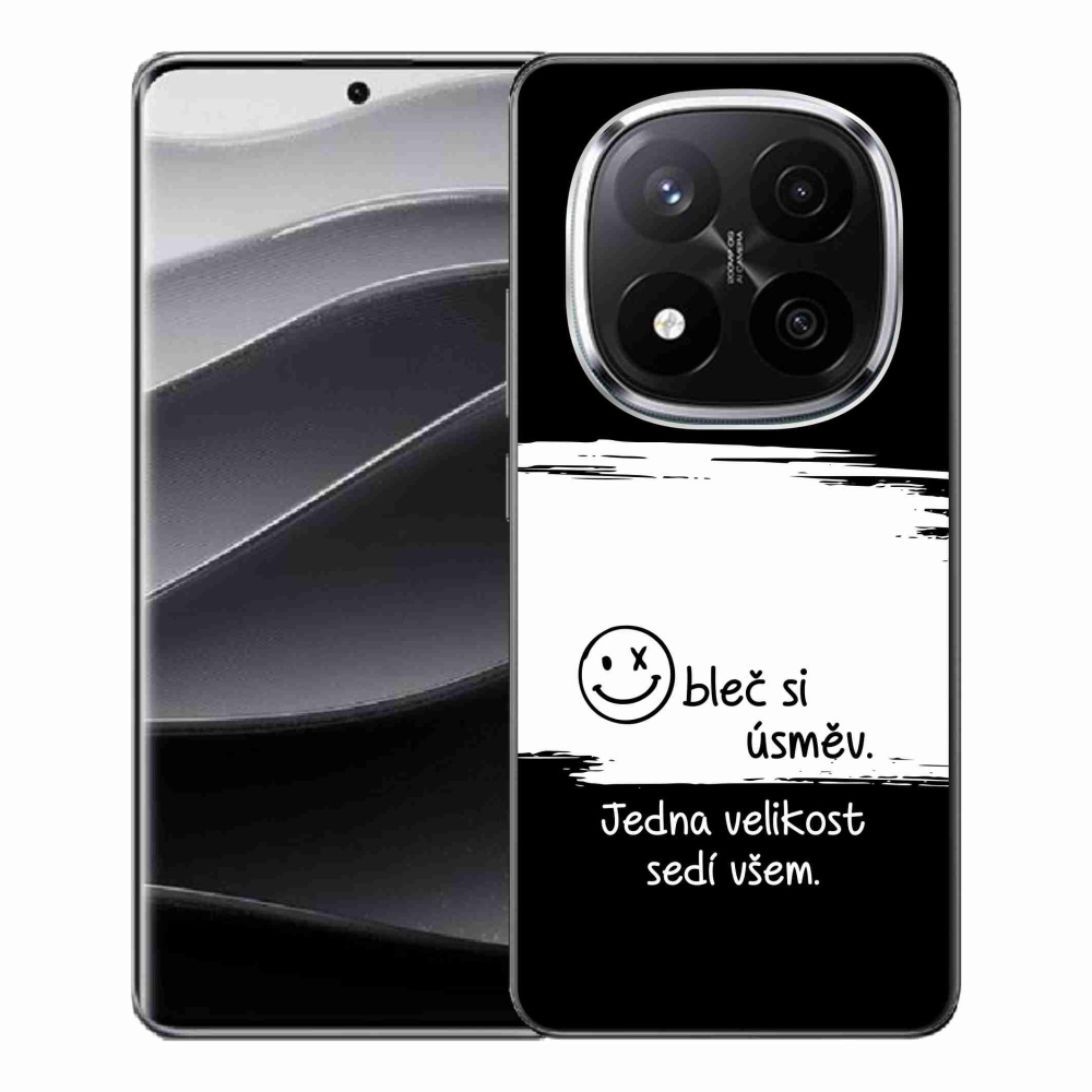 Gélový kryt mmCase na Xiaomi Redmi Note 14 Pro+ 5G - vtipný text 8 bieločierne pozadie
