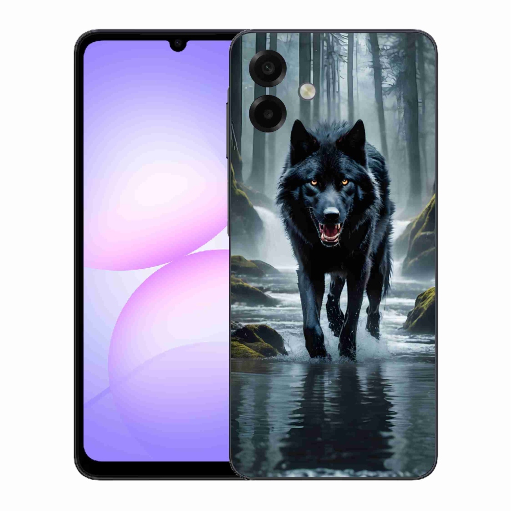 Gélový kryt mmCase na Samsung Galaxy A07 4G - čierny vlk