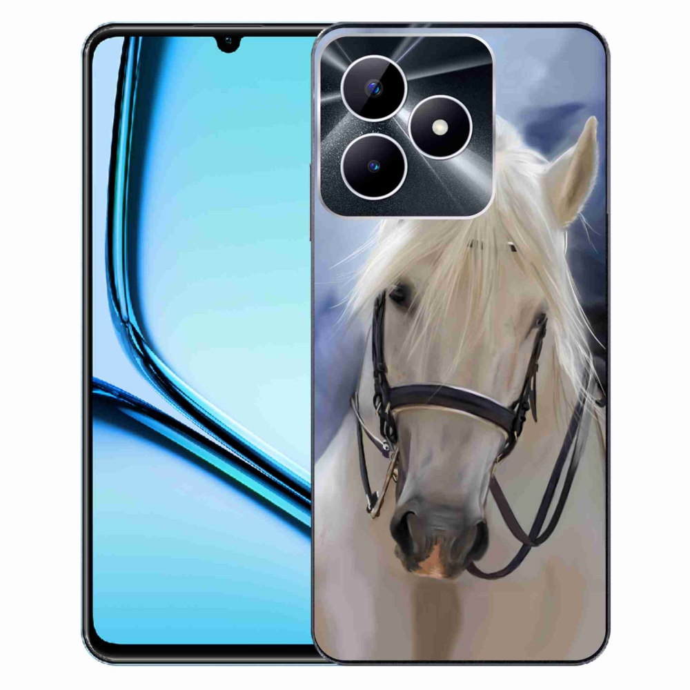 Gélový kryt mmCase na Realme Note 50 - biely kôň
