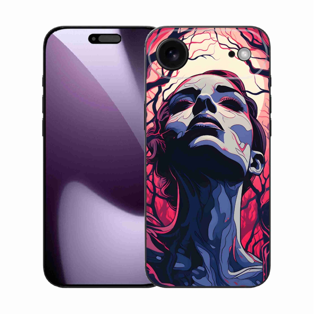 Gélový kryt mmCase na iPhone 17 Air - abstraktná tvár