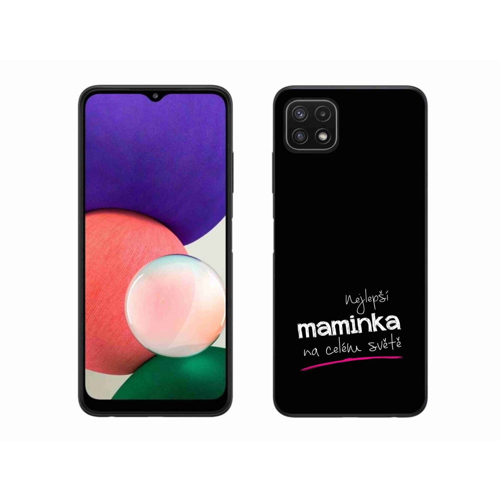 Gélový kryt mmCase na Samsung Galaxy A22 5G - najlepšia mamička 4 čierne pozadie
