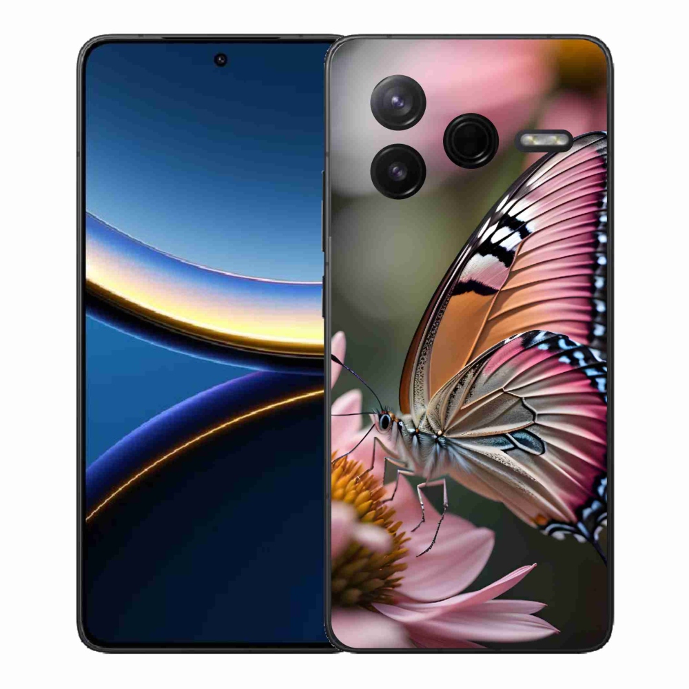 Gélový kryt mmCase na Xiaomi Poco F7 Pro - farebný motýľ
