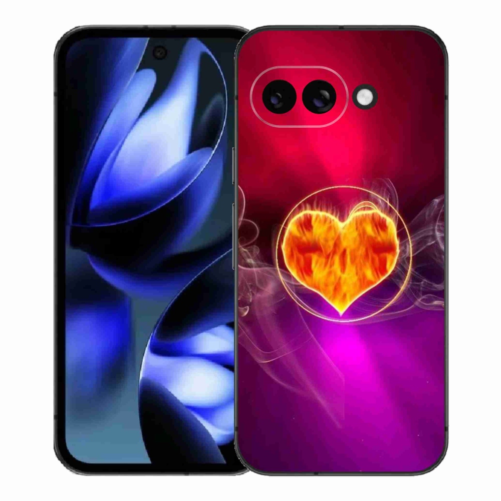 Gélový kryt mmCase na Google Pixel 9a - ohnivé srdce