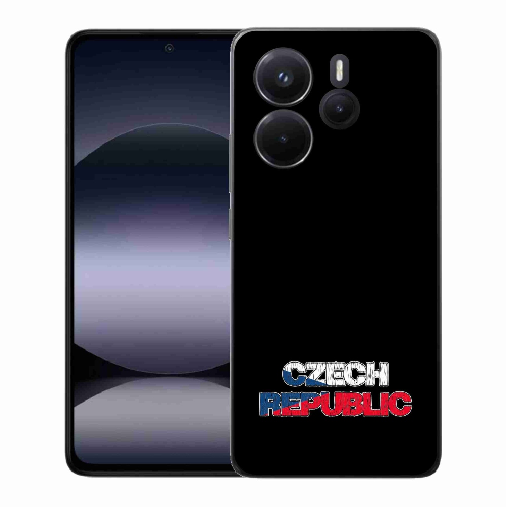 Gélový kryt mmCase na Xiaomi Redmi Note 14 - Czech Republic čierne pozadie
