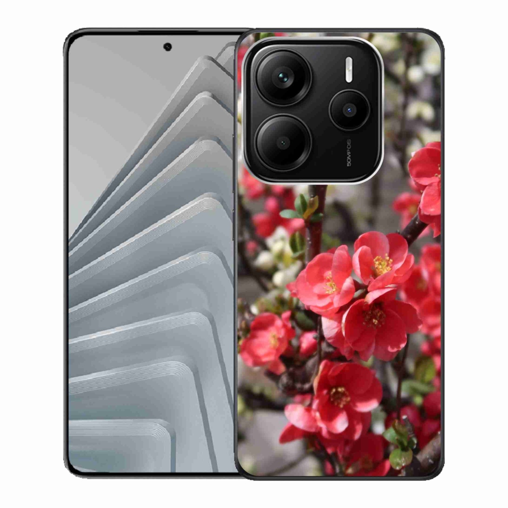Gélový kryt mmCase na Xiaomi Redmi Note 14 5G - červené kvety