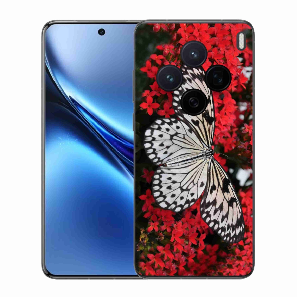 Gélový kryt mmCase na Vivo X200 5G - čiernobiely motýľ 1
