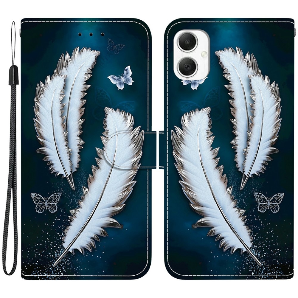 Versatile knižkové púzdro na Samsung Galaxy A06 4G - biela pierka