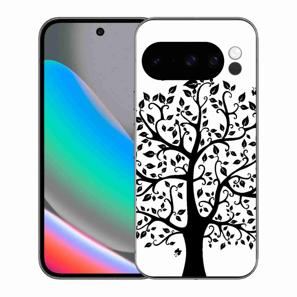 Gélový kryt mmCase na Google Pixel 10 Pro - čiernobiely strom