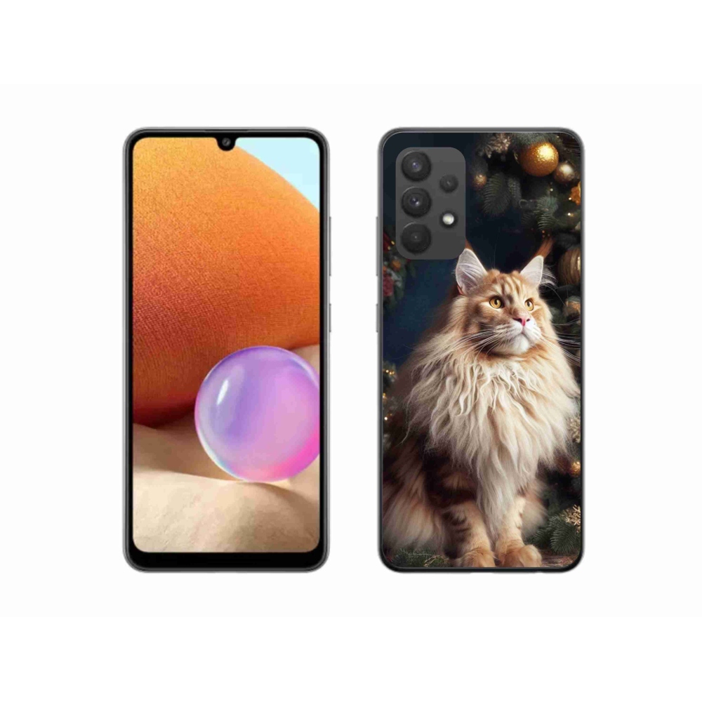Gélový kryt mmCase na Samsung Galaxy A32 4G - mačka pri stromčeku