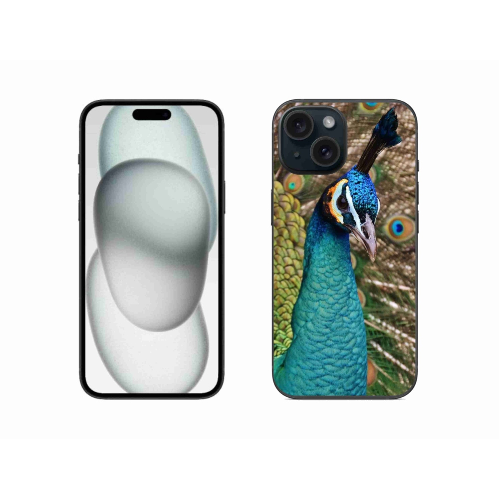 Gélový kryt mmCase na iPhone 15 - páv