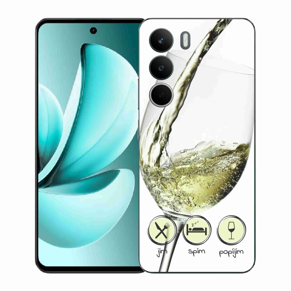 Gélový kryt mmCase na Realme C71 - pohár vína bielej