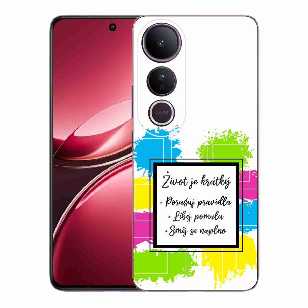 Gélový kryt mmCase na Vivo V50 Lite 4G/5G - citát 5 biele pozadie